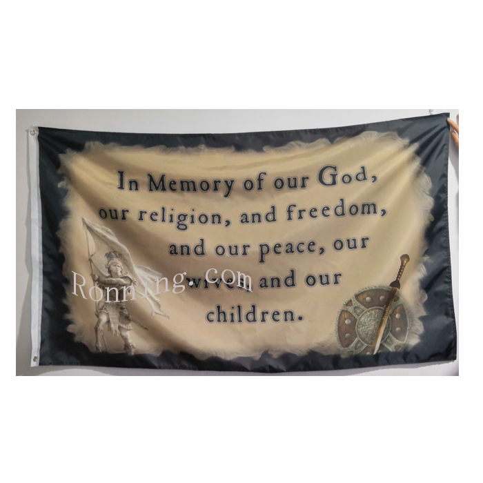 In Memory of our God, Liberty Title Flags 3x5ft, 100D Polyester All Countries , Printing, Double Stitching
In Memory of our God, Liberty Title Flags 3x5ft, 100D Polyester All Countries , Printing, Double Stitching