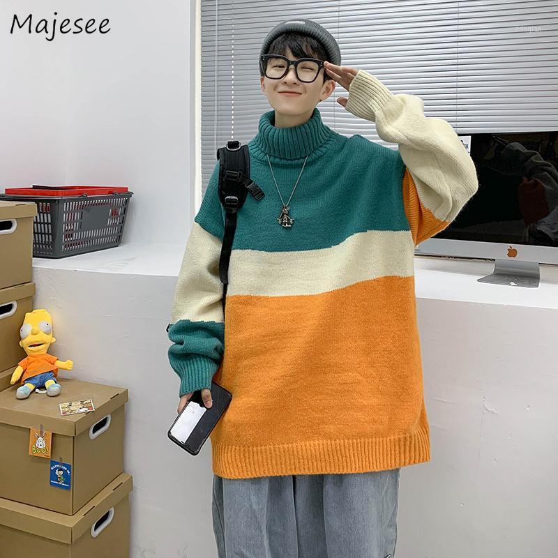 Men Turtleneck Sweaters Pullover Patchwork Loose Harajuku Korean Fashion Trendy Couple All-match Chic Knitted Students Leisure1, Blue
Men Turtleneck Sweaters Pullover Patchwork Loose Harajuku Korean Fashion Trendy Couple All-match Chic Knitted Students Leisure1, Blue