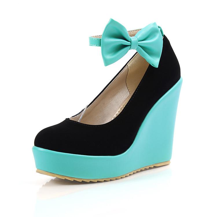 17 cross-border supply slope documentary shoes female waterproof bowknot heels color matching speed sell tong, Blue
17 cross-border supply slope documentary shoes female waterproof bowknot heels color matching speed sell tong, Blue