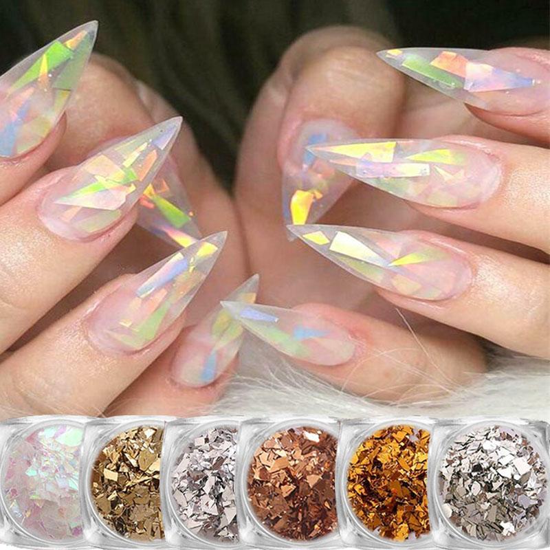 6 colors/box of nail paper foil decoration holographic decal broken glass aurora cellophane nail transfer foil decorations
6 colors/box of nail paper foil decoration holographic decal broken glass aurora cellophane nail transfer foil decorations