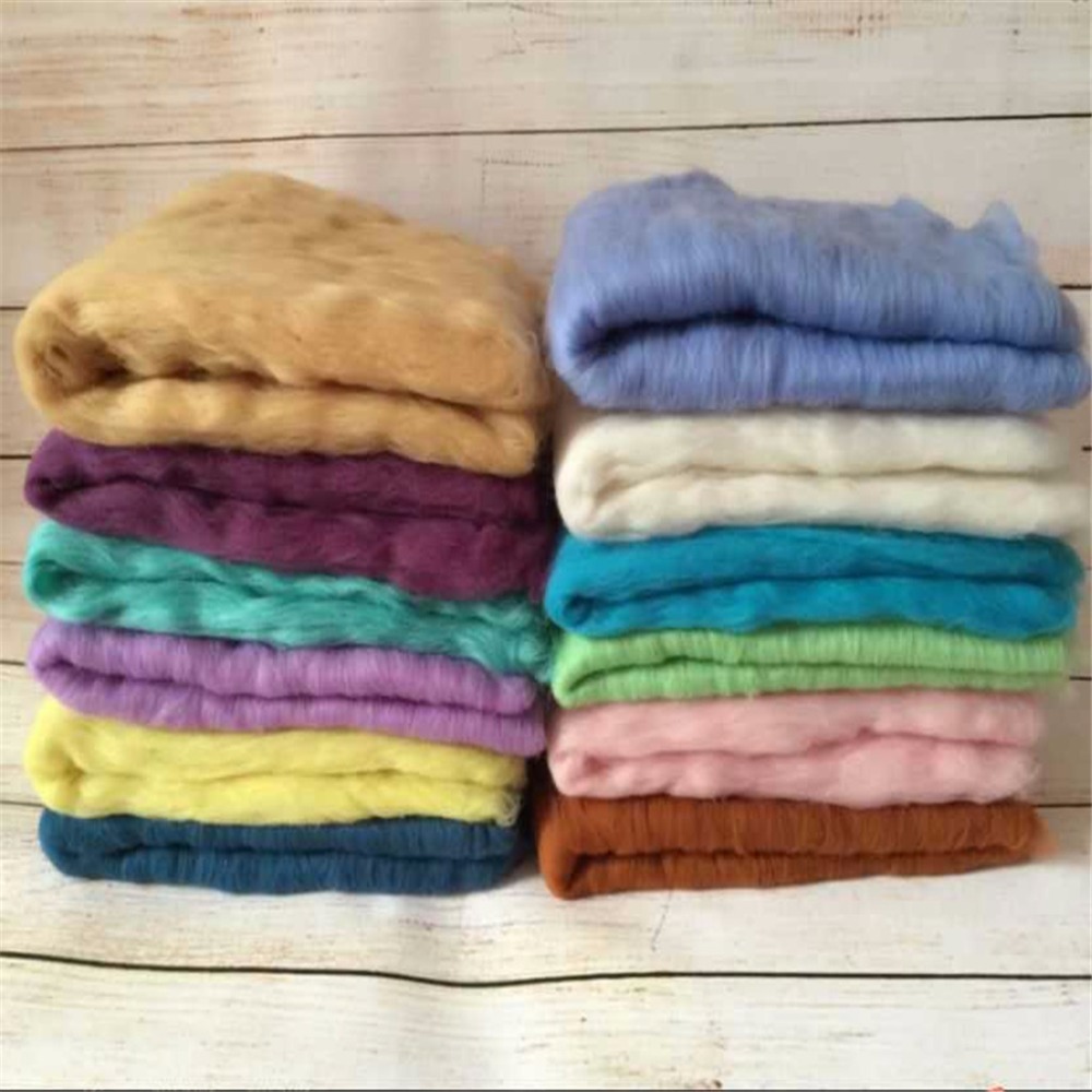 20 Colors 60* Fluffy Wool Fleece Newborn Blanket Basket Filler Stuffer Newborn Photography Props Super Soft Infant Blankets LJ201208
