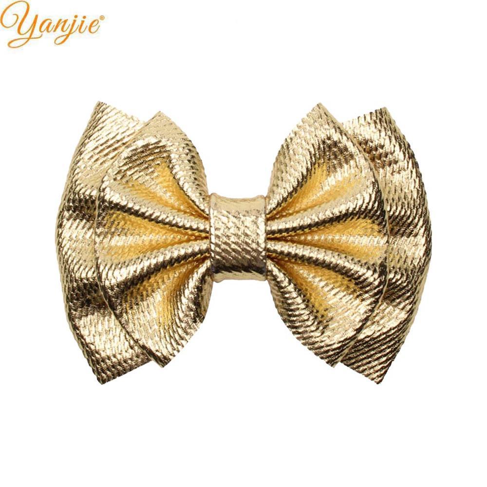 10pcs/lot 6'' Large Metallic Bullet Fabric Hair Bows For Kids New Barrette Hair Clip Headband DIY Women Girls Hair Accessories LJ201226