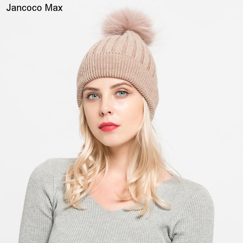 Jancoco Max 2020 Real Raccoon Fur Pompom Beanies Women's Fashion Style Real Cashmere Hat Winter Warm Casual Caps S7154, Blue;gray
Jancoco Max 2020 Real Raccoon Fur Pompom Beanies Women's Fashion Style Real Cashmere Hat Winter Warm Casual Caps S7154, Blue;gray