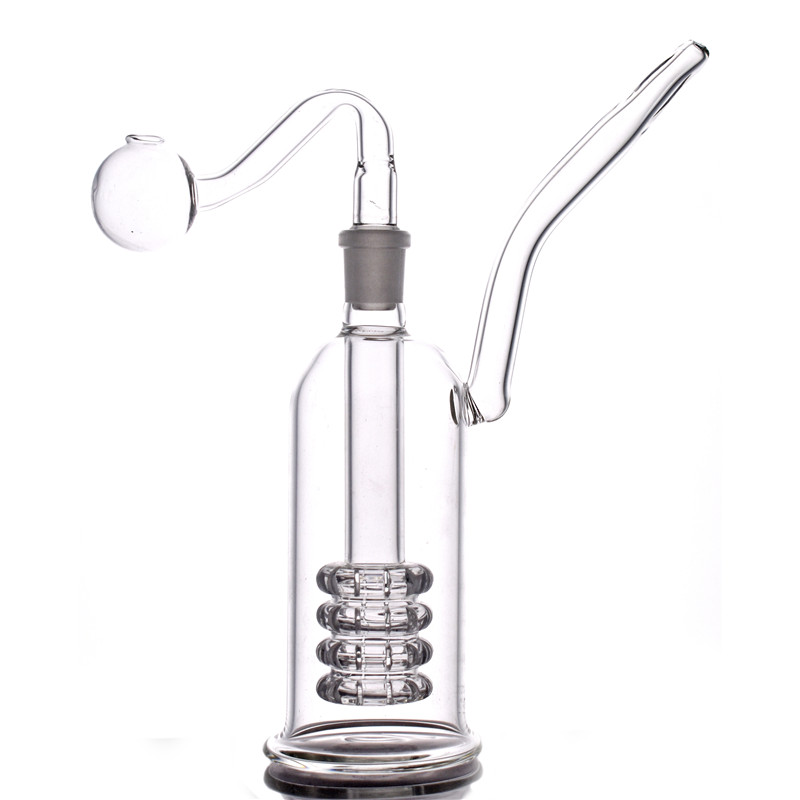 8inch Tall Matrix sidecar beaker bong birdcage perc dab Oil Rig thick smoking water pipe with 14mm male glass oil burner pipe in stock