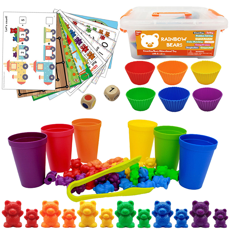 Montessori Box Rainbow Stack Cups Counting Bears Color Weights Sensory Baby Mintessori Educational Toys Games Children
Montessori Box Rainbow Stack Cups Counting Bears Color Weights Sensory Baby Mintessori Educational Toys Games Children