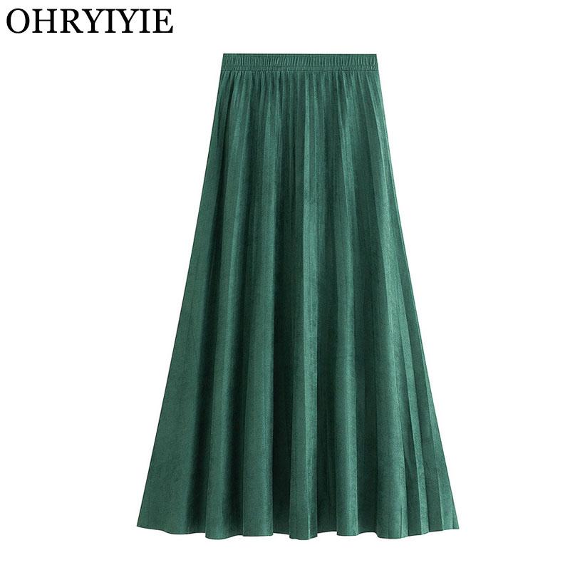 OHRYIYIE Green Midi Long High Waist Pleated Skirt Autumn Winter Women Elegant Vintage All-Match Velvet Skirts Maxi Skirt Lady, Black
OHRYIYIE Green Midi Long High Waist Pleated Skirt Autumn Winter Women Elegant Vintage All-Match Velvet Skirts Maxi Skirt Lady, Black