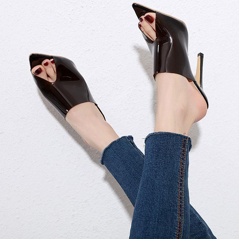 2019 Fashion Super High Heel 12cm Slippers Women Stiletto Heel Peep Toe Runway Shoes Woman Slides Fashion Summer Zapatos Mujer1, Brown
2019 Fashion Super High Heel 12cm Slippers Women Stiletto Heel Peep Toe Runway Shoes Woman Slides Fashion Summer Zapatos Mujer1, Brown