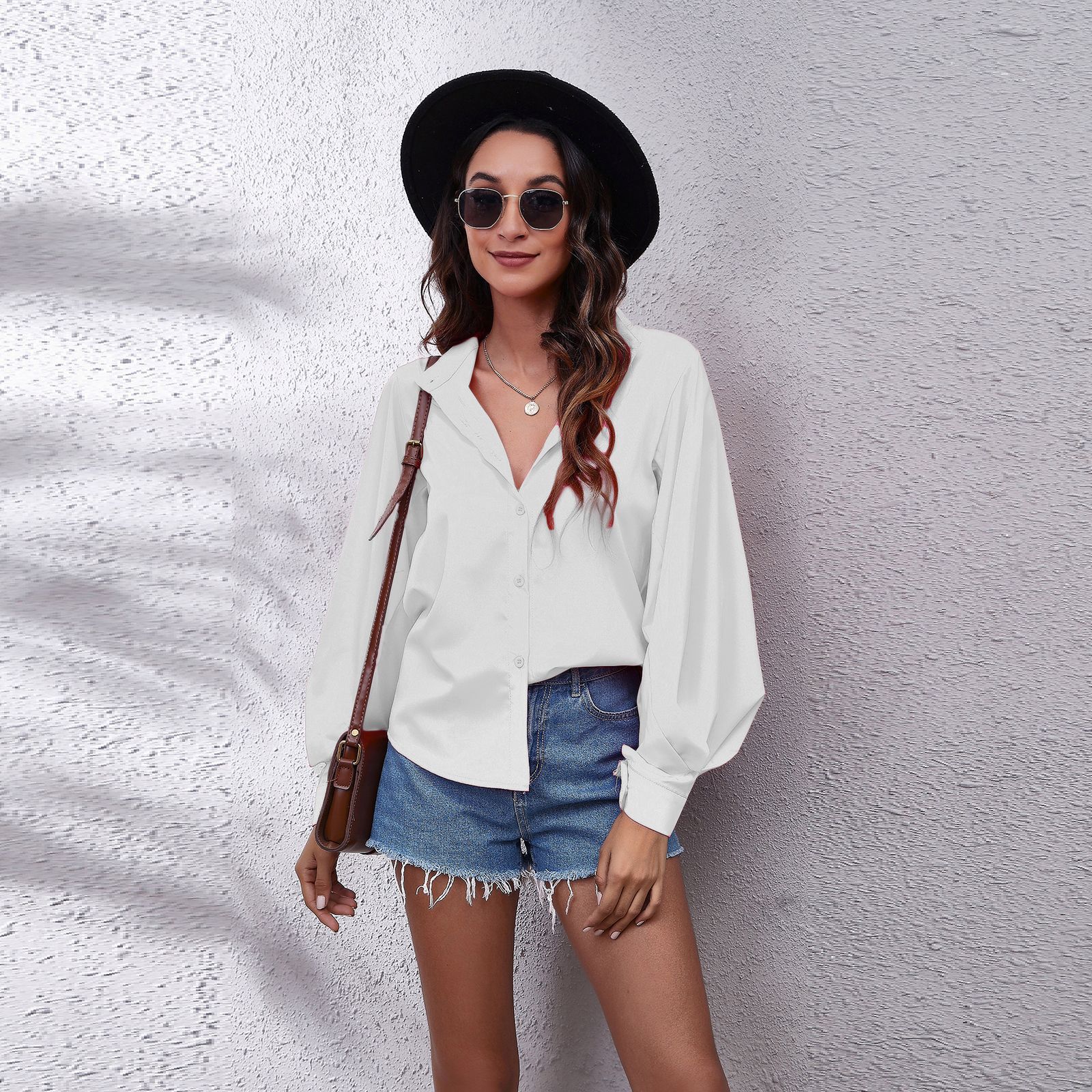 New Style shirt Fashion Women Ladies Summer Long Sleeve Loose Casual Casual Blouse Shirt Tops