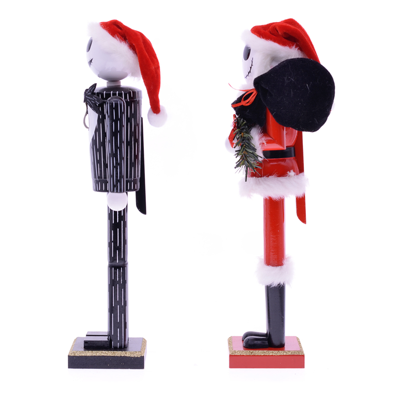 MYBLUE 35cm Vintage Wooden Skull Statue Nutcracker Sculpture Figurine Christmas Doll Ornaments Home Room Decoration Accessories LJ200903