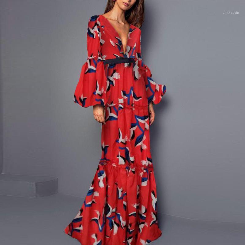 Women Fashion Sexy V-neck Floral Printed Bohemian Loose Latern Sleeve Elegant Long Maxi Dress Beach Party Sundress Vestidos#g31
Women Fashion Sexy V-neck Floral Printed Bohemian Loose Latern Sleeve Elegant Long Maxi Dress Beach Party Sundress Vestidos#g31