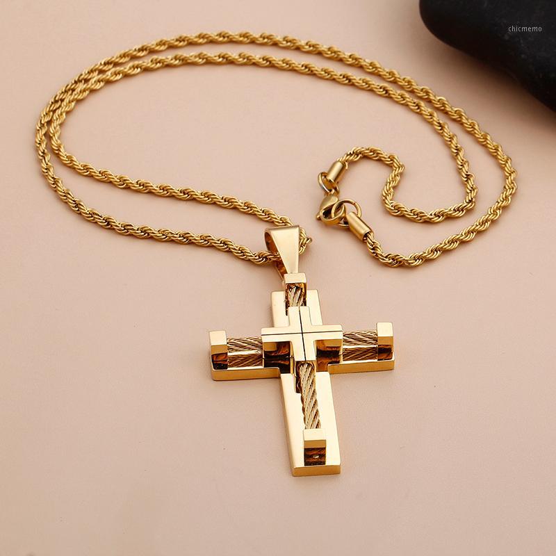 Gold Stainless Steel Wire Chain Large Biker Cross crucifix Pendant Necklace Chain Men's Punk XMAS Gifts 4mm 22 inch1
Gold Stainless Steel Wire Chain Large Biker Cross crucifix Pendant Necklace Chain Men's Punk XMAS Gifts 4mm 22 inch1