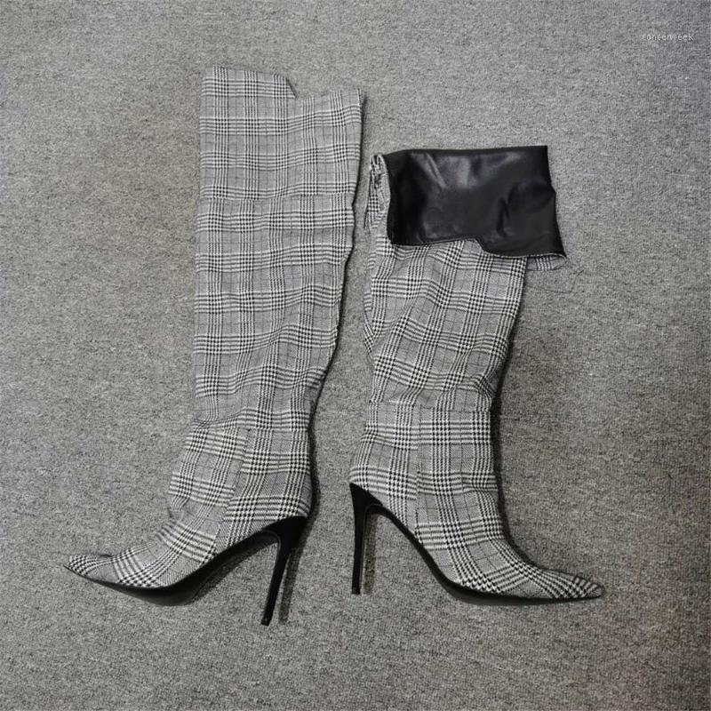 MKKHOU fashion over-the-knee thigh-high boots winter 2020 new plaid-cloth pointy heel boots are versatile women in sizes 36-471, Gray
MKKHOU fashion over-the-knee thigh-high boots winter 2020 new plaid-cloth pointy heel boots are versatile women in sizes 36-471, Gray