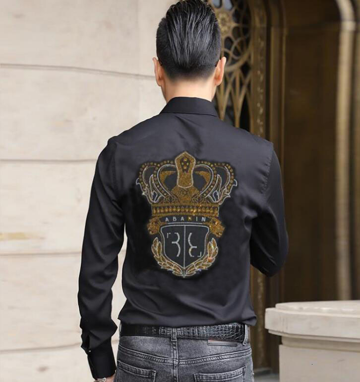 New 2021 Autumn Spring Hot Drill Clothes Men's Long Sleeves Oversize Shirt for Man 4wm6, As shown
New 2021 Autumn Spring Hot Drill Clothes Men's Long Sleeves Oversize Shirt for Man 4wm6, As shown