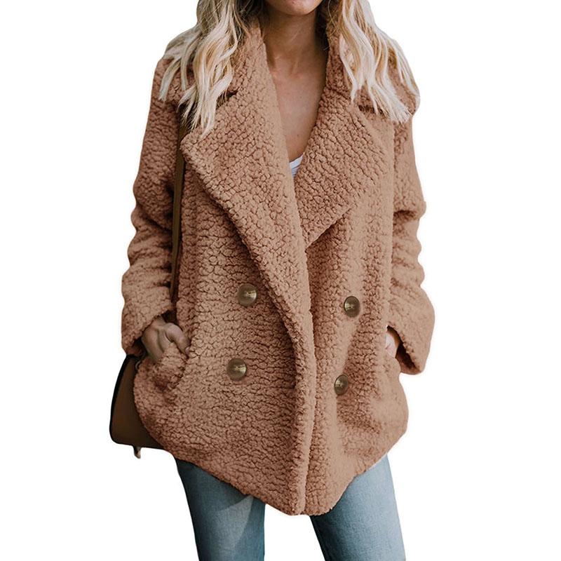 Lamb Faux Fur Winter Coat Women Long Sleeve V neck Double Breasted Turn Down Collar Elegant Warm Coat Outwear 6Q2326, Black
Lamb Faux Fur Winter Coat Women Long Sleeve V neck Double Breasted Turn Down Collar Elegant Warm Coat Outwear 6Q2326, Black
