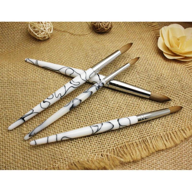 Gradient Color Alloy Aluminum Kolinsky Acrylic Nail Brushes Art Tool Polish Brush Set Painting Pen For Gel Builder1