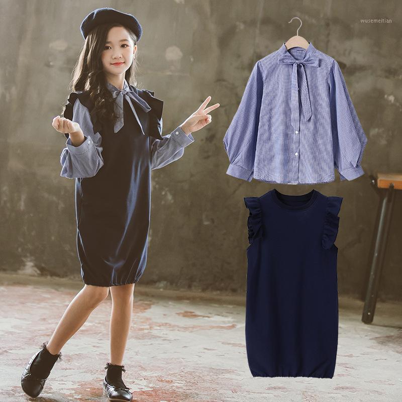 Menoea 4-13 Years Children Dresses Autumn Outfits 2020 New Kids Girls Solid Sets Striped Shirt Petal Sleeve Straight Dresses1, Ax1443blue
Menoea 4-13 Years Children Dresses Autumn Outfits 2020 New Kids Girls Solid Sets Striped Shirt Petal Sleeve Straight Dresses1, Ax1443blue