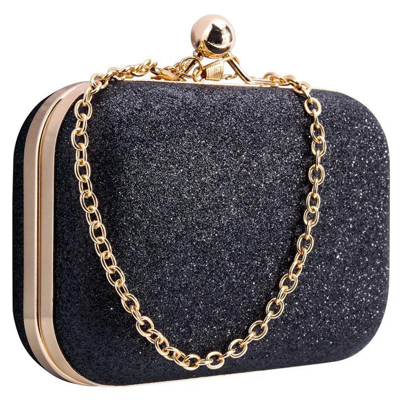 Women's bling evening party handbag Wedding ball clutch bag with chain Mini Birthday gift Valentine's Day Black 
Women's bling evening party handbag Wedding ball clutch bag with chain Mini Birthday gift Valentine's Day Black