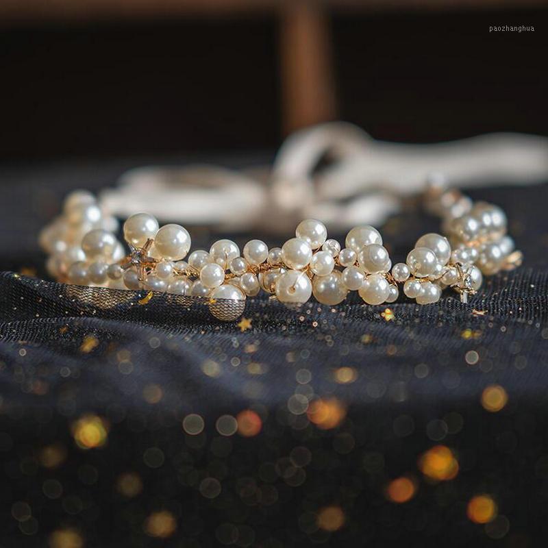 Handmade Pearl Beaded Bridal Headband Rhinestone Stars Wedding Tiara Hair Piece Clips & Barrettes, Golden;silver
Handmade Pearl Beaded Bridal Headband Rhinestone Stars Wedding Tiara Hair Piece Clips & Barrettes, Golden;silver