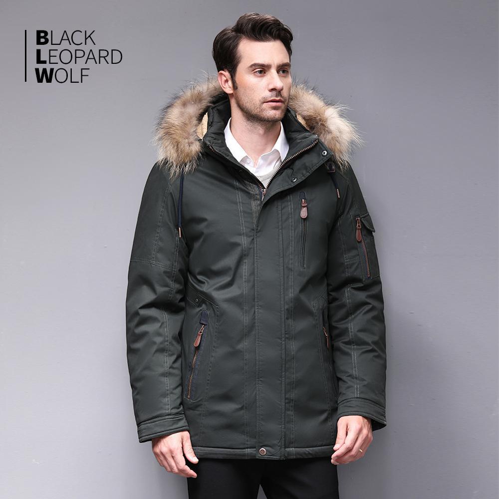 Blackleopardwolf Winter Jacket Men's Winter Fashion Parka Detachable New Long Alaska Coat with Fur Raccoon BL-6601 201123