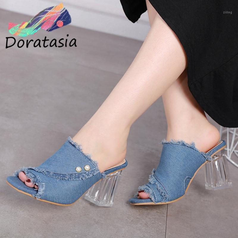 DORATASIA High Clear Heels Shoes slip-on Heeled Dress Mules Women New Concise Elegant Summer Denim Mules1, Blue
DORATASIA High Clear Heels Shoes slip-on Heeled Dress Mules Women New Concise Elegant Summer Denim Mules1, Blue