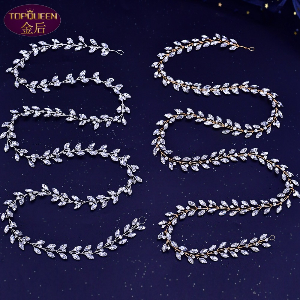 Braided Long Circle Rhinestone Strip Headdress Crystal Bridal Headwear Crown Rhinestone with Wedding Jewelry Hair Accessories Diamond Bridal Crowns