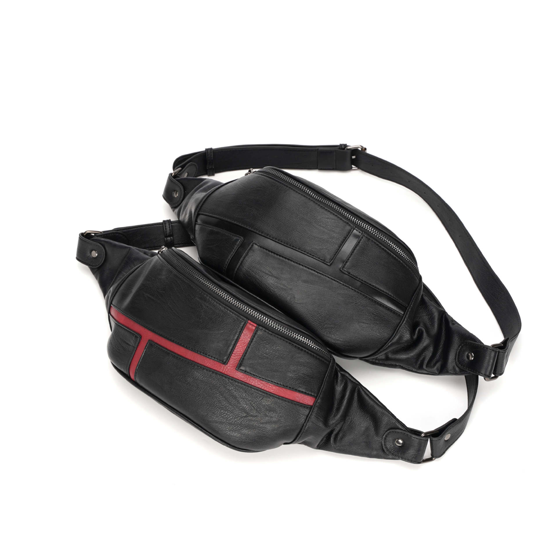 Women Waist Bag High-end Leather Men's Belt Bags Travel Handy Fanny Pack Male Tide Skull Rivet Waist Packs handbags