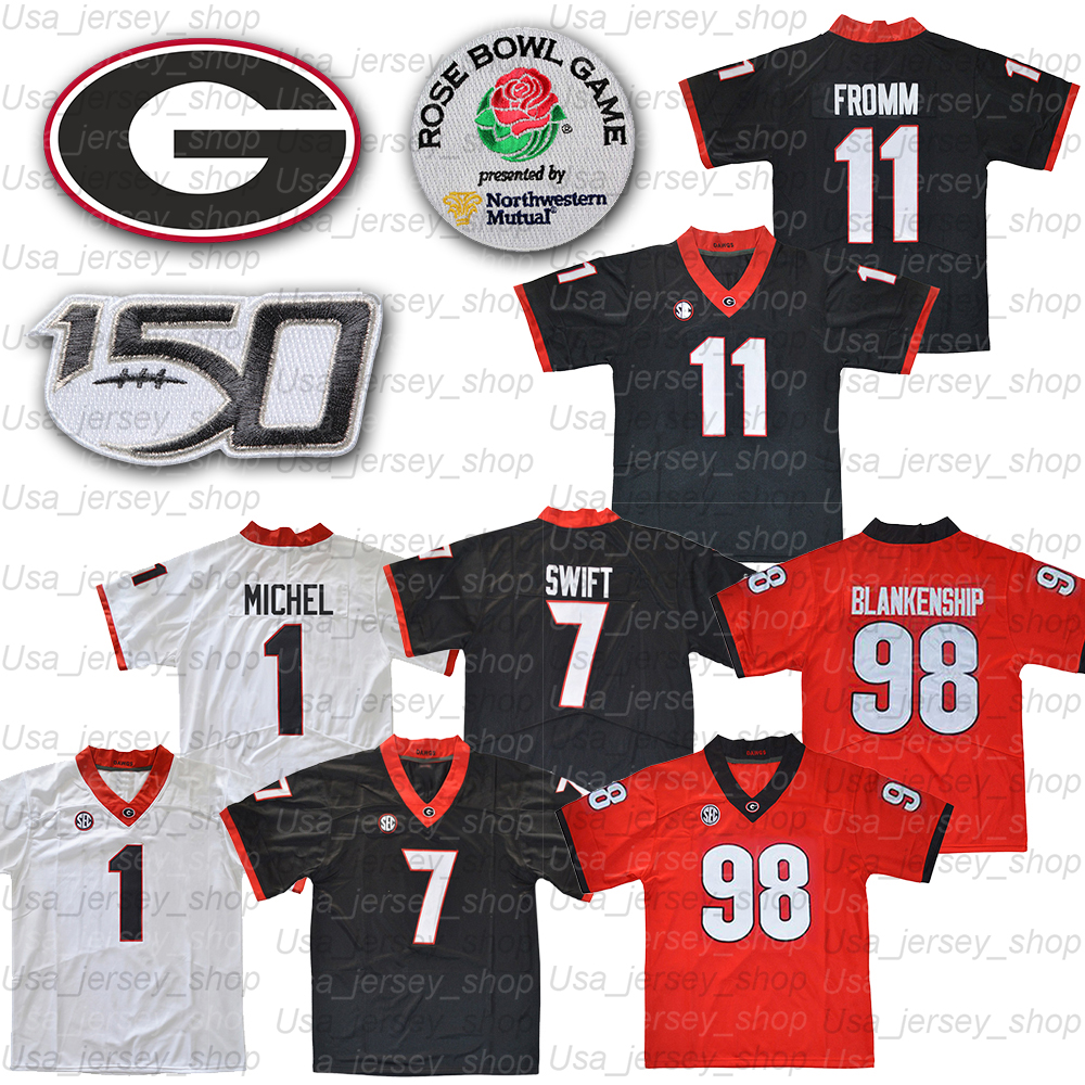 Georgia Bulldogs 11 Jake Fromm 7 DAndre Swift 1 Michel Black Red White UGA Rose Bowl 150TH Jerseys, #1 michel
Georgia Bulldogs 11 Jake Fromm 7 DAndre Swift 1 Michel Black Red White UGA Rose Bowl 150TH Jerseys, #1 michel