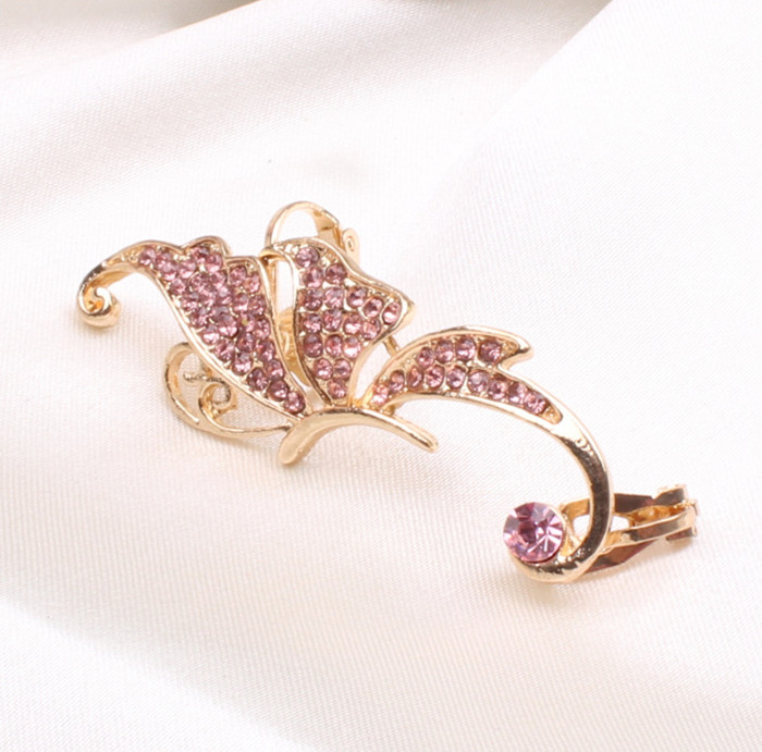 18K GOld Silver Diamond Earrings Butterfly Ear Cuff No Pierced Ear Clip Earrings Fashion Jewelry Earring Ear Cuff for Women
