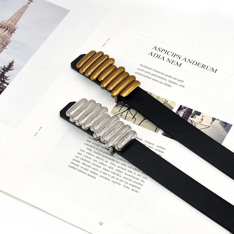 Belts South Korean Version Of The Simple Metal Buckle Belt Fashion Trend Dress Designer Women's High Quality, Gold
Belts South Korean Version Of The Simple Metal Buckle Belt Fashion Trend Dress Designer Women's High Quality, Gold
