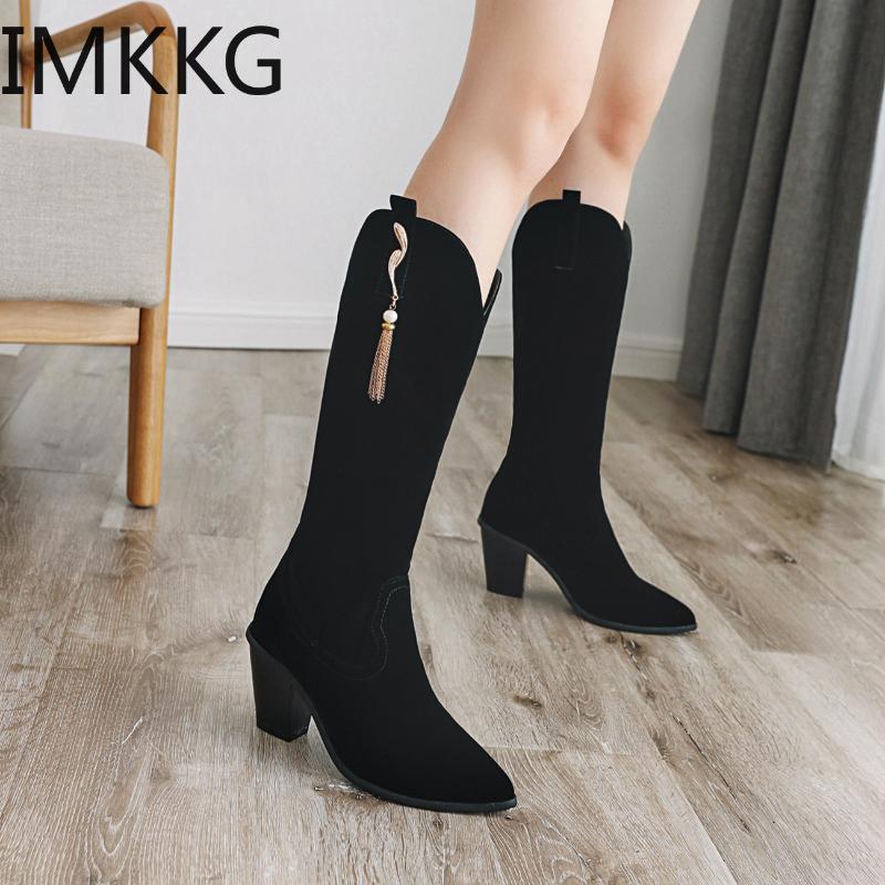 fashion embossed microfiber leather women boots pointed toe western boots women mid-calf chunky wedges runway, Black
fashion embossed microfiber leather women boots pointed toe western boots women mid-calf chunky wedges runway, Black