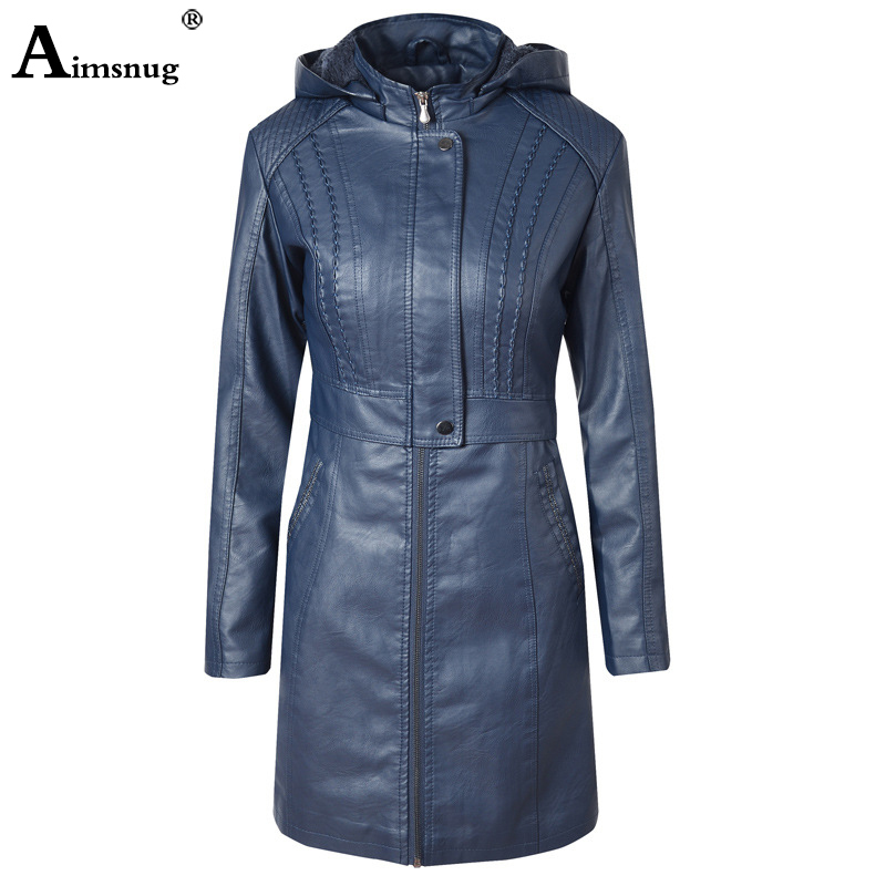 PU Leather Coat Jacket Women Fashion Slim Patchwork Long Female Jacket Zipper Motorcycle Tunic Outerwear Autumn Winter Outerwear 201020
