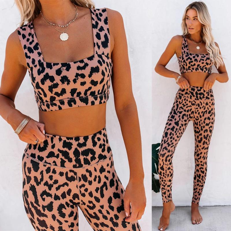 Leopard Printed 2 Piece Yoga Set Women Vest Top Gym High Waist Legging Sport Bra Fitness Running Suit Training Workout Clothes, Pink tops
Leopard Printed 2 Piece Yoga Set Women Vest Top Gym High Waist Legging Sport Bra Fitness Running Suit Training Workout Clothes, Pink tops