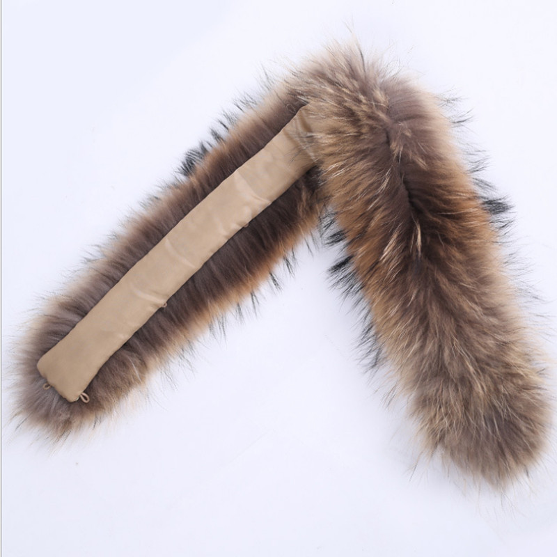 Special offer Leather fur collar 100% authentic raccoon hair scarf fur trim down coat fur strip / hooded raccoon collar Scarves 201103