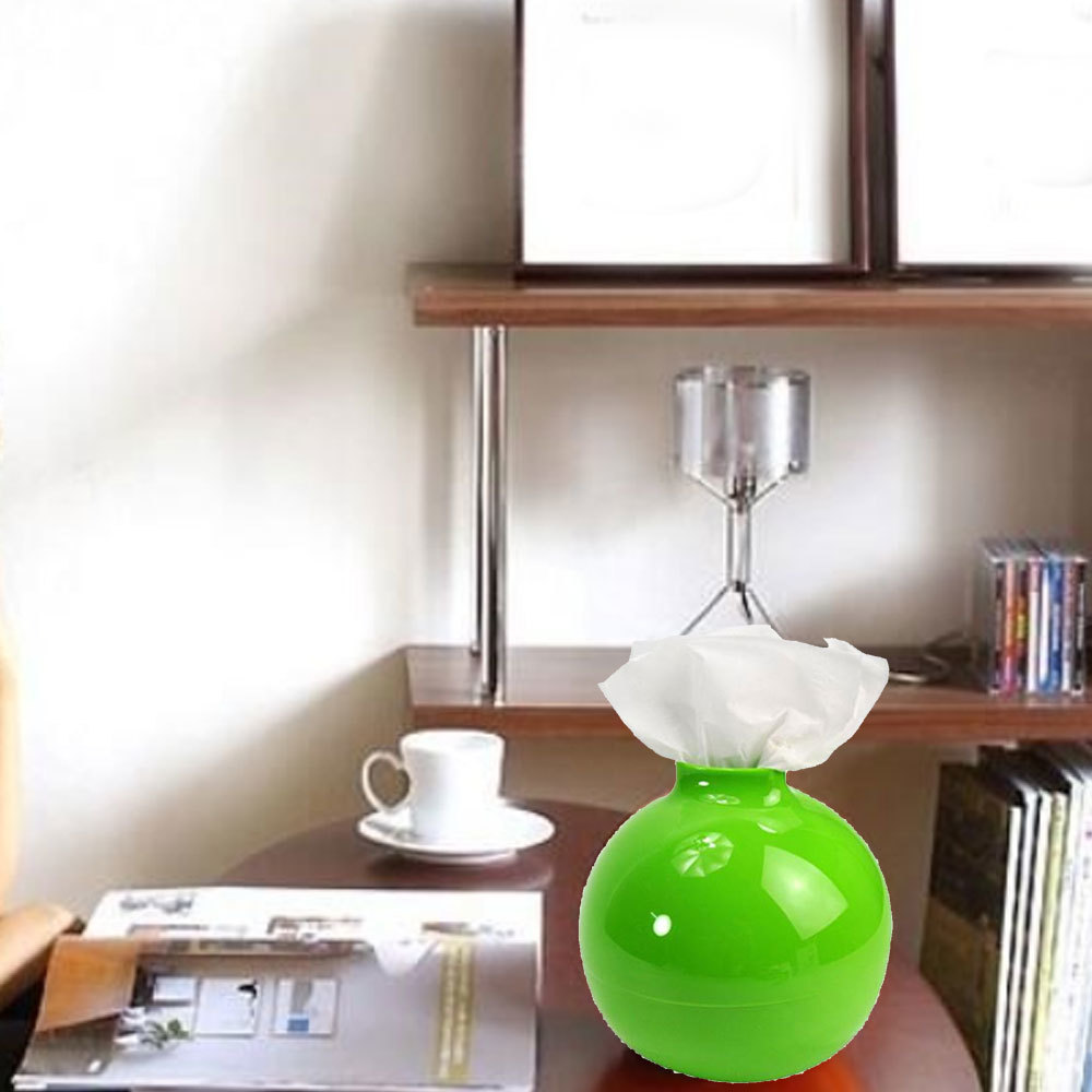 Round Tissue Box Holder Plastic Paper Tissue Container Tissue Toilet Paper Case Cover Bath Home Office Storage Organizer T200425