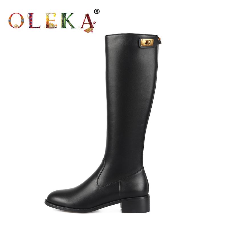 OLEKA Knee-high Winter Sexy Boots Square Heel Metal Decoration Round Toe Ladies Winter Boots Mature Style Basic New AS496, Black
OLEKA Knee-high Winter Sexy Boots Square Heel Metal Decoration Round Toe Ladies Winter Boots Mature Style Basic New AS496, Black