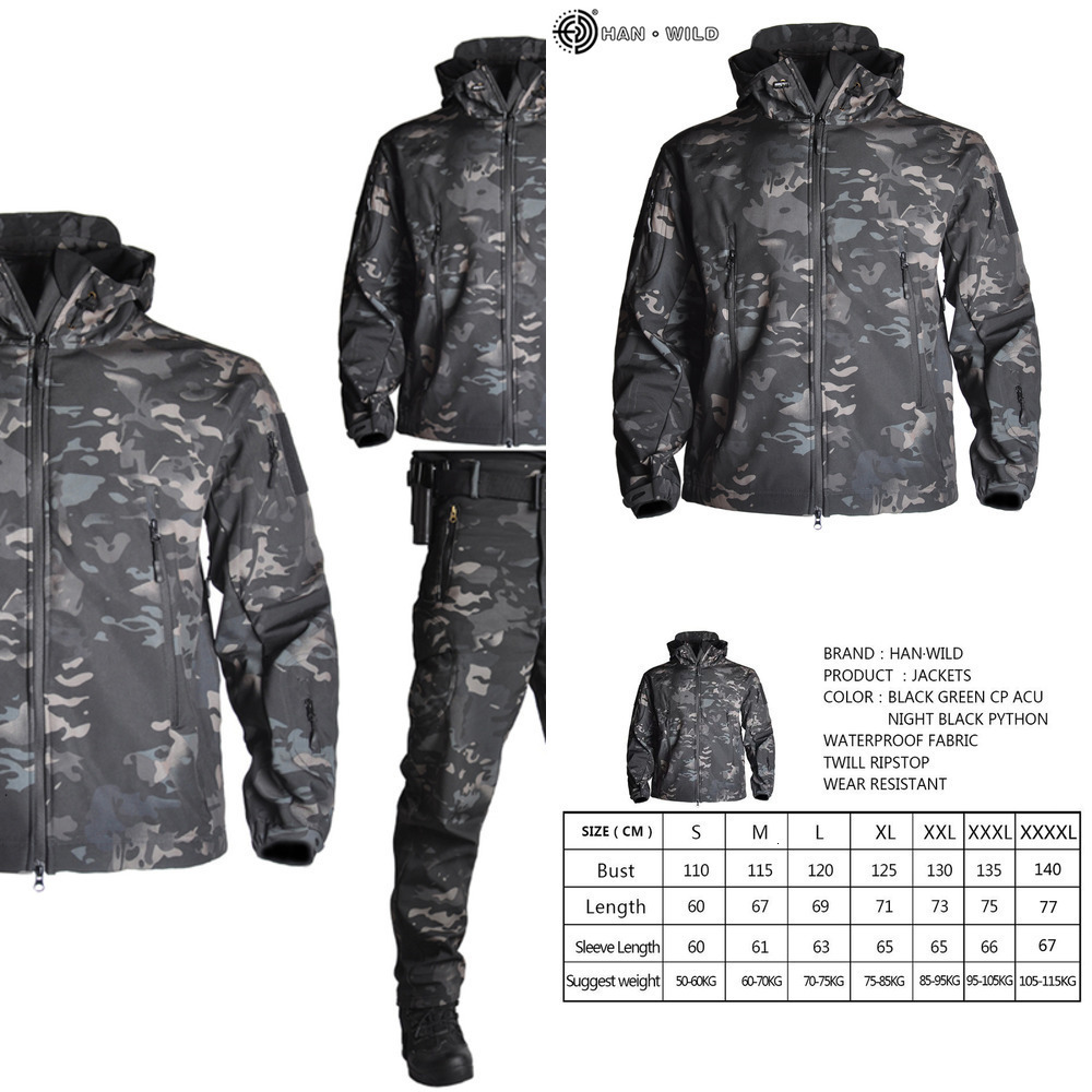 Winter Hiking Army Shark Jackets Men Tactical Military Airsoft Camping Skin SoftShell Waterproof Jacket Windbreaker, Black python pants
Winter Hiking Army Shark Jackets Men Tactical Military Airsoft Camping Skin SoftShell Waterproof Jacket Windbreaker, Black python pants