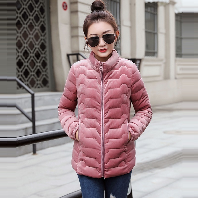 European Fashion Winter Corduroy Basic Coat female Big Fur Winter Jacket Women Hooded Warm Outwear Velvet Down Parkas 201019