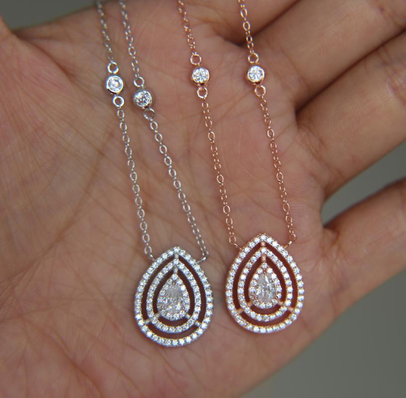 Tear drop charm 925 sterling silver metal wedding engagement gift Bling Sparking cz jewelry necklaces
Tear drop charm 925 sterling silver metal wedding engagement gift Bling Sparking cz jewelry necklaces