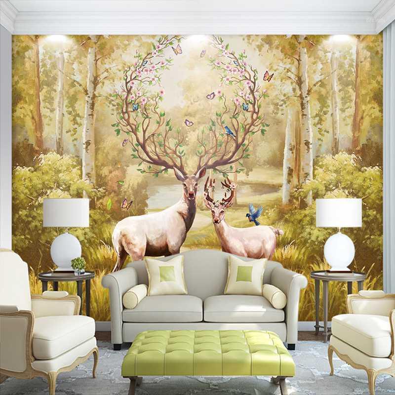 Drop Shipping 3D Photo Wallpaper Custom Nordic Forest Oil Painting Elk Large Murals Non-woven Wallpaper For Murales De Pared1, As pic
Drop Shipping 3D Photo Wallpaper Custom Nordic Forest Oil Painting Elk Large Murals Non-woven Wallpaper For Murales De Pared1, As pic