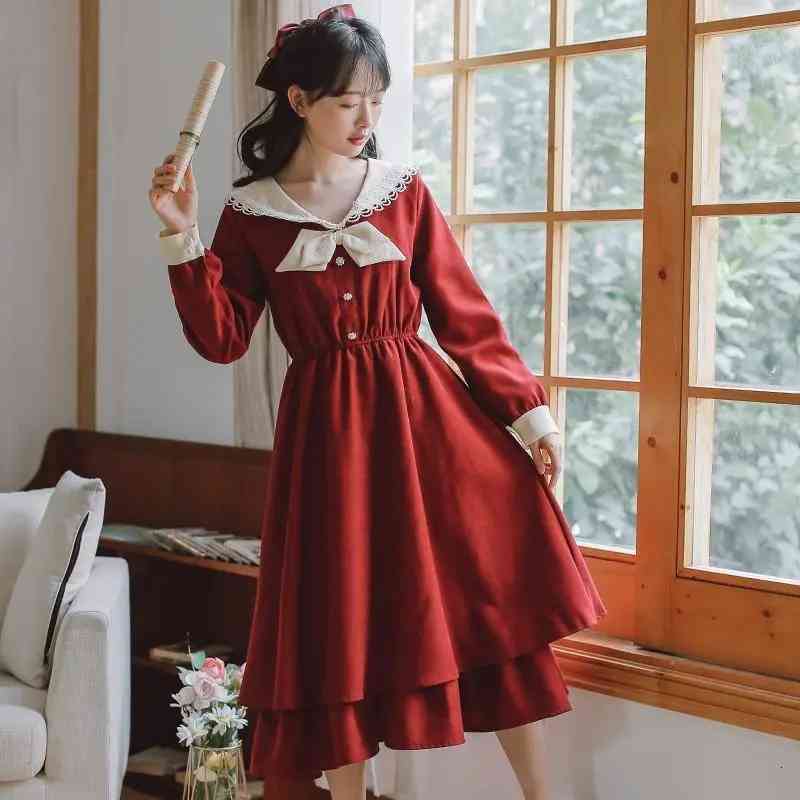 Magogo Red Dress Spring Autumn Bow First Love Retro Forest Style Long Dress Womens Clothing, Black;gray
Magogo Red Dress Spring Autumn Bow First Love Retro Forest Style Long Dress Womens Clothing, Black;gray
