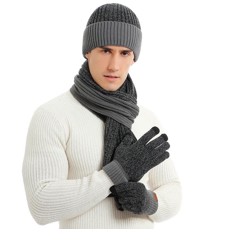 Winter Beanie Hat Scarf Gloves Three-piece Set Women Men Touch Screen Gloves Outdoor Warm Velvet Knitted Unisex Beanie Hats Sets
Winter Beanie Hat Scarf Gloves Three-piece Set Women Men Touch Screen Gloves Outdoor Warm Velvet Knitted Unisex Beanie Hats Sets