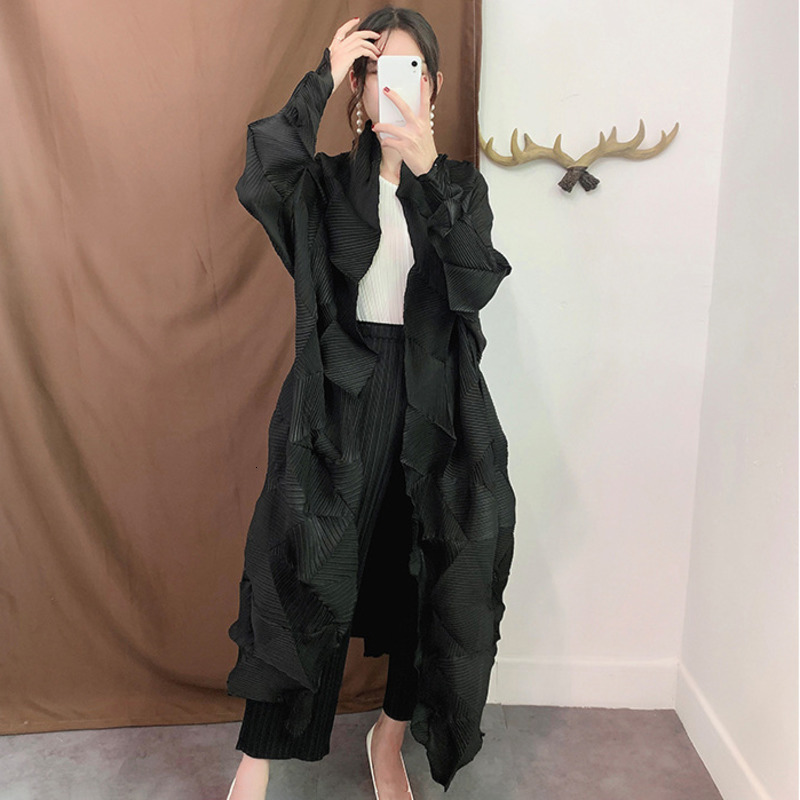 LANMREM new fashion women clothes V-neck full sleeves open stitch pleated cardigan female jacket WG53407 201217