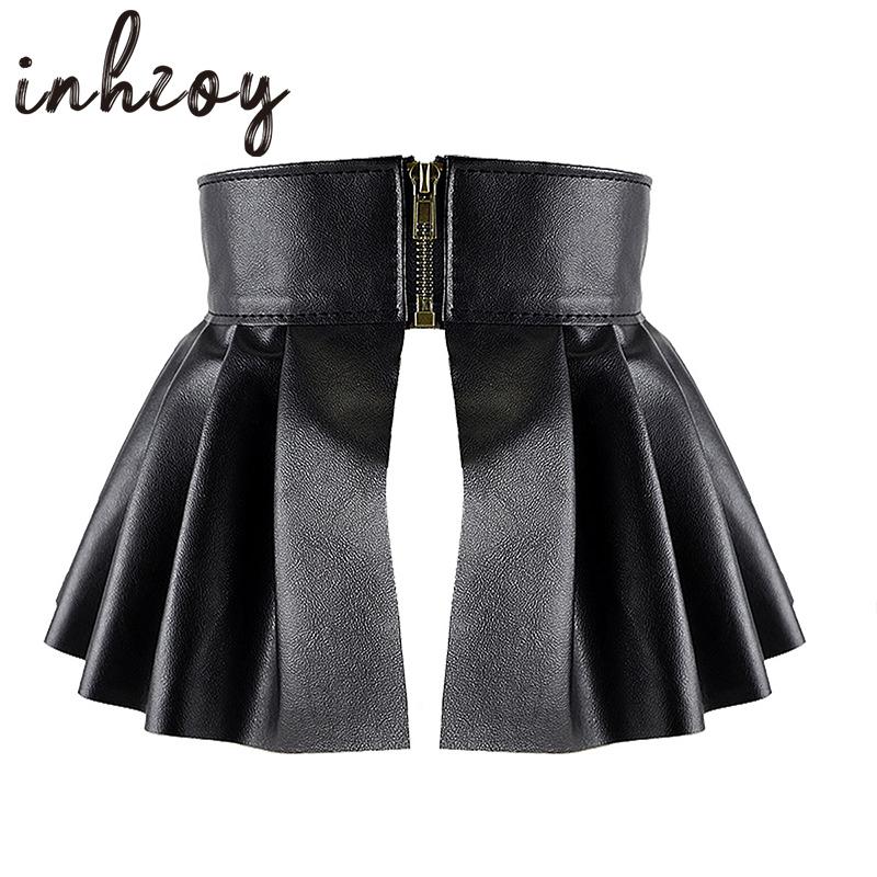 Womens Sexy Skirts Black Faux Leather Pleated Skirts Split A-Line Miniskirt for Parties Punk Gothic Rave Clubwear Waist Belts 
Womens Sexy Skirts Black Faux Leather Pleated Skirts Split A-Line Miniskirt for Parties Punk Gothic Rave Clubwear Waist Belts