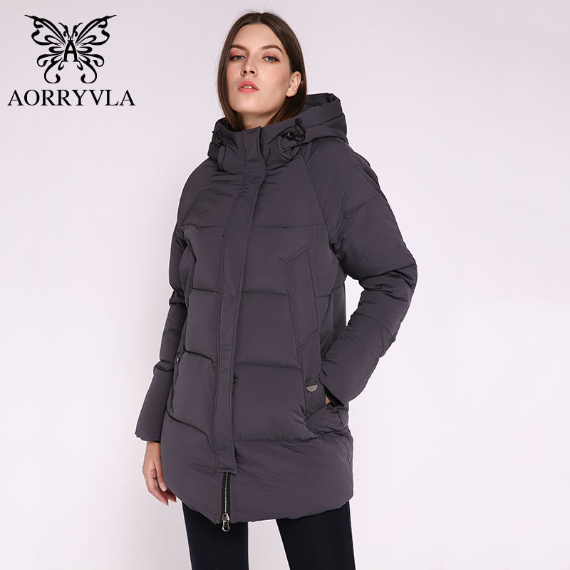 AORRYVLA Casual Women Winter Jacket Long Hooded Cotton Padded Female Coat High Quality Warm Outwear Woman Parkas Plus Size 201019