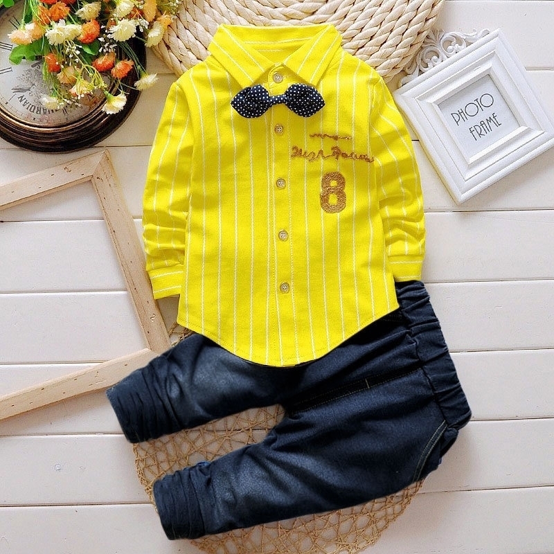 Boys Clothes Suit Number 8 Long Sleeve Shirt Jeans 2-piece Set Striped Top Pants Children's Clothing Set For Baby 2-5 Years 201031, Yellow
Boys Clothes Suit Number 8 Long Sleeve Shirt Jeans 2-piece Set Striped Top Pants Children's Clothing Set For Baby 2-5 Years 201031, Yellow