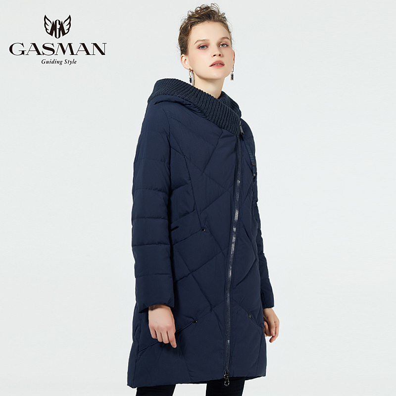 GASMAN Women's Hooded Warm Jacket Winter Long Fashion Coat Hooded Warm Parkas Pluse Size Female Winter Collection 1902 201017