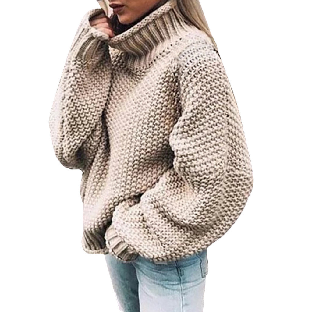 Winter Fashion Women Solid Turtleneck Sweater Female Long Sleeve Chic Elegant Ladies Jumpers Sweater Oversized Pull Femme #BL2 201030
