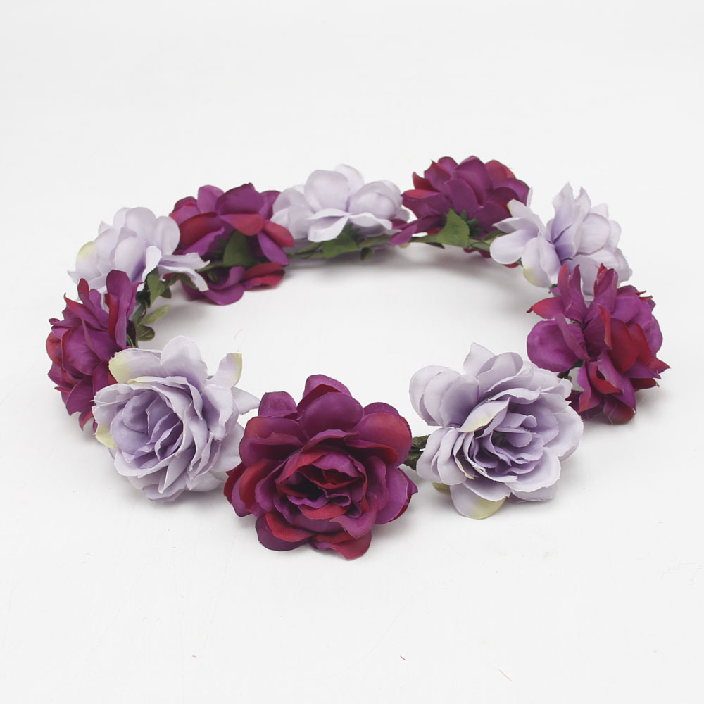 Wedding Bridal Hair Accessories Ladies Flower Crown Headband Hair Wreath Wedding Tiaras Garland Boho Headpieces Girls Headwear For Brides Fascinator G