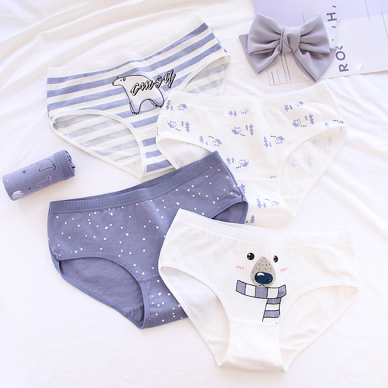 Fashion Polar Bear Underwear Cute Cotton Briefs Breathable Knickers Cartoon Underpants Haze Blue Panties For Women Young Girls, 01
Fashion Polar Bear Underwear Cute Cotton Briefs Breathable Knickers Cartoon Underpants Haze Blue Panties For Women Young Girls, 01