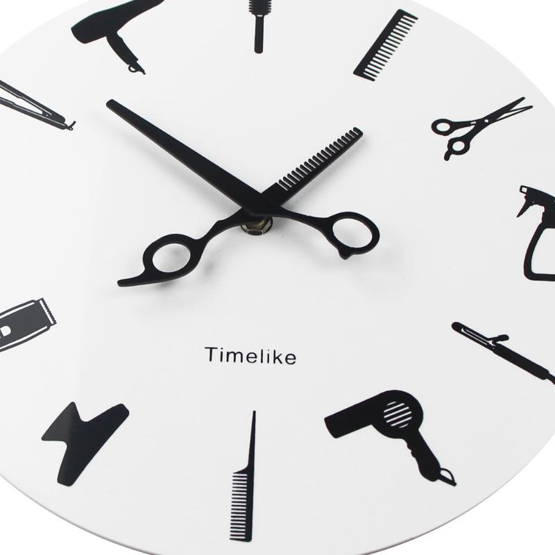 Barber Wall Clock Barber Equiment Tools Wall Clock Modern Design Shop Business Sign Watch Beauty Hair Salon